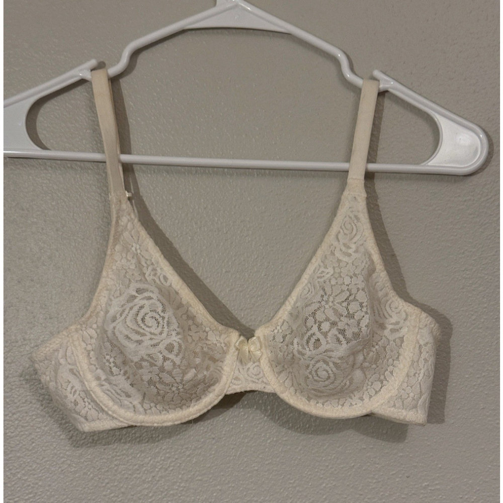 Wacoal Lace Unlined Underwire Bra 851205 Size 34C White